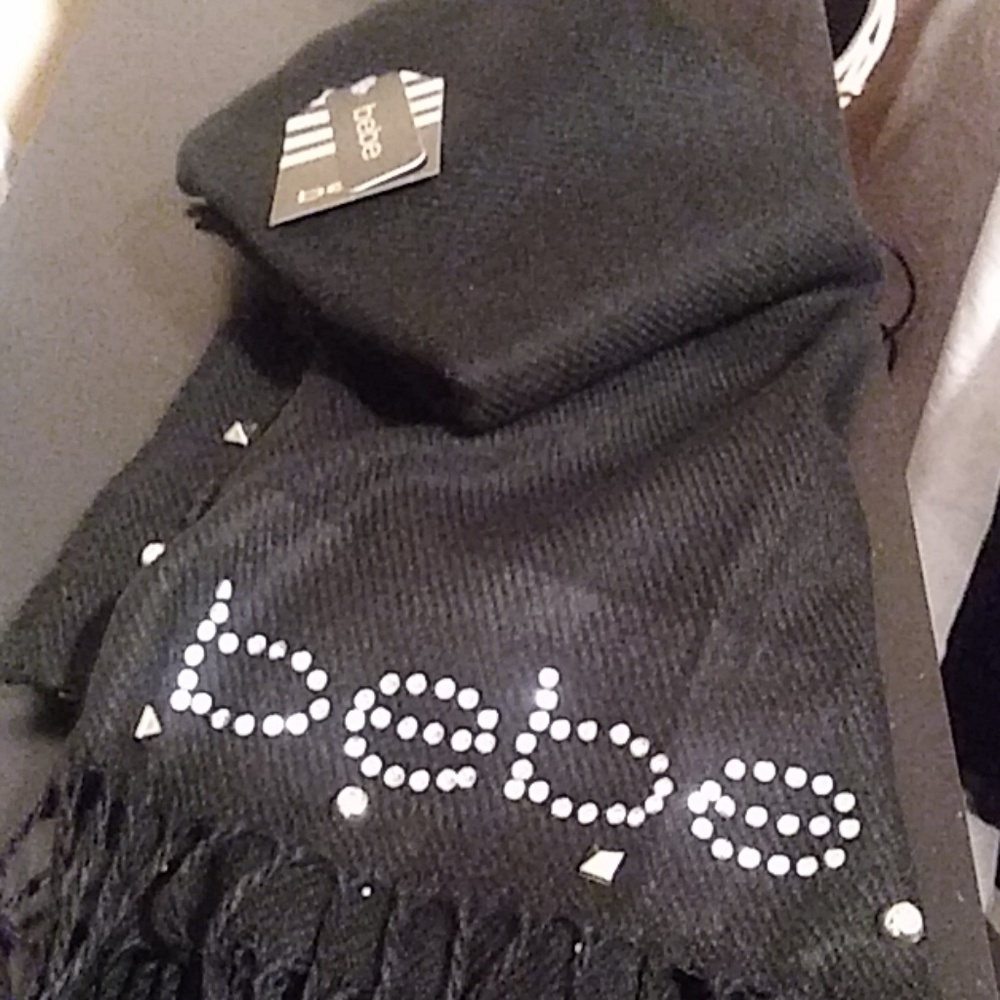 Bebe Black Studded Scarf